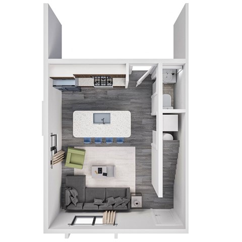 Floor plan for 1 bed, 1 bath, 1637 sqft